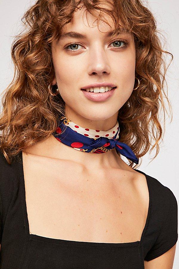 Chain Reaction Silk Printed Bandana By Pretty Persuasions At Free People